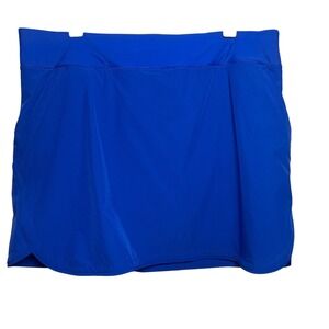 Lands End Royal Blue Athletic Swim Skort Skirt With Built In Shorts Size 16